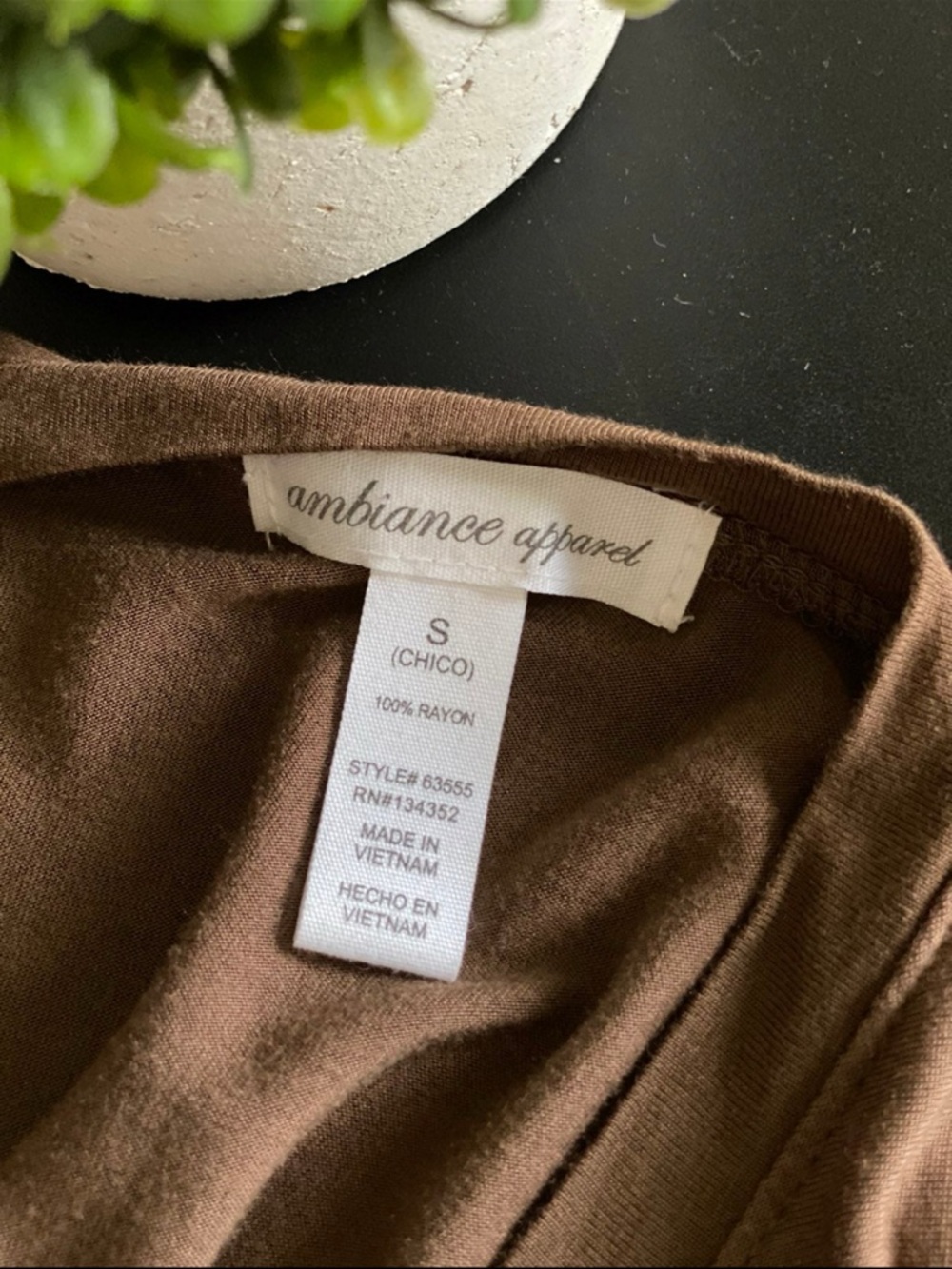 Mocha Ruched-Side Top - Picture 4 of 4
